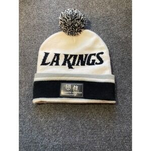 LA Kings x Mammoth Mountain California Pom Beanie Knit Hat White Black NHL
